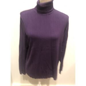 Chico's Women's Purple Pullover Turtleneck Basic Sweater Size 1 M